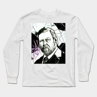 Bram Stoker Black and White Portrait | Bram Stoker Artwork 5 Long Sleeve T-Shirt